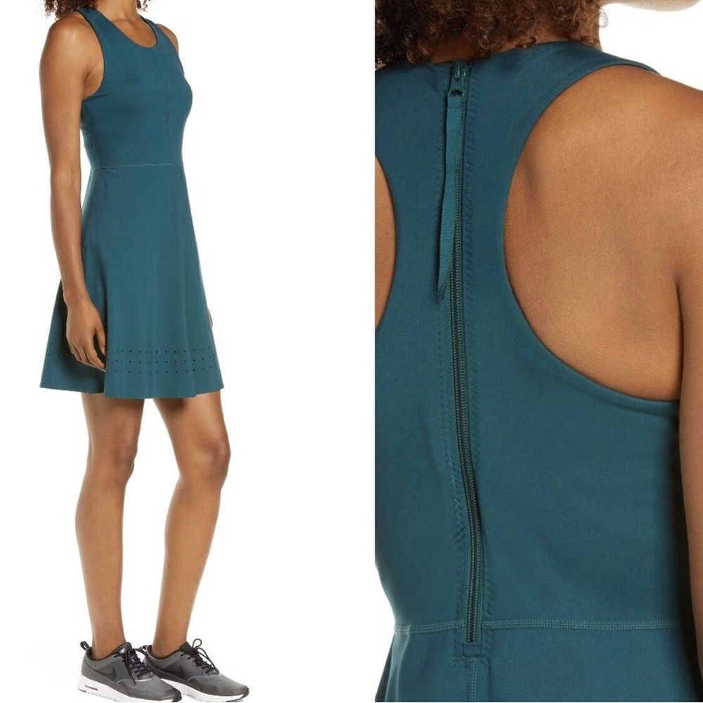 Zella Dress Womens S Green Studio Lite Active Raceback Dress Athletic Sleeveless